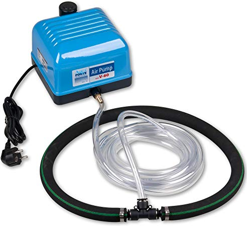 Wagner Green Teichbelüfter-Set V-60 Luftpumpe mit Japan Belüfterring Ø 35 cm zur Sauerstoffanreicherung in Ihrem Koiteich. EIN Profi Teichbelüfter ALA Eisfreihalter im Winter zu verwenden…