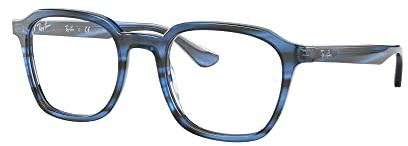 Ray-Ban Unisex Rx5390 Square Prescription Eyewear Frames, Striped Blue/Demo Lens, 50 mm