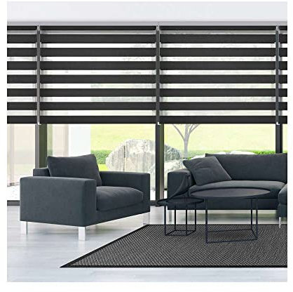 STOR PLANET | Tag- und Nachtrollos, Innenrollos für Fenster und Türen, für Küche, Wohnzimmer, Schlafzimmer, große Fensterläden, bis zu 1,8 m Breite, Graphitgrau, 180 x 180 cm