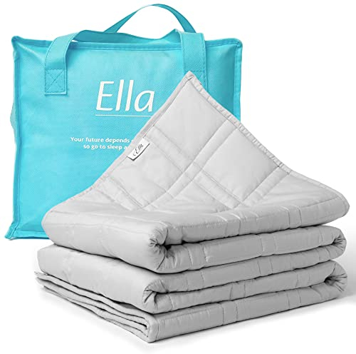Ella Gewichtsdecke 150x200 9kg - Anti Stress Therapiedecke - Schwere Decke aus 100% Baumwolle - Bettdecke für tiefen Schlaf und bessere Erholung – Weighted Blanket - Für Männer & Frauen von 75-110kg