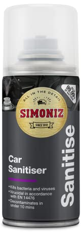 SIMONIZ Air Freshener and Conditioning Cleaner, Car Interior Sanitiser to Eliminate Bad Smells & Bacteria, Fresh Fragrance, 150ml