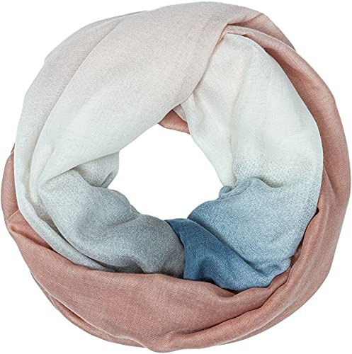 Caspar SC508 Damen Loop Schal mit Farbverlauf, Farbe:rosa blau, Größe:One Size