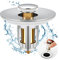 KES Bonde de Lavabo Salle de Bain Universel Pop up Bonde de Vidage Push Open en Laiton Finition Chromé, S1000-CH
