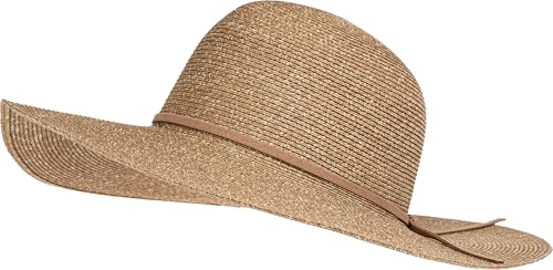 Caspar HT023 eleganter großer Damen Sommerhut Sonnenhut mit breiter Krempe und schmalem Schleifenband