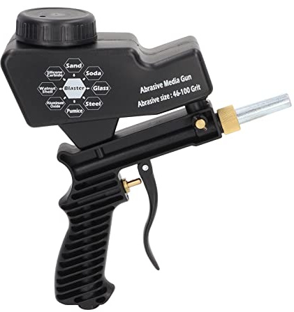 Air Sand Gun, Handheld Sandblaster, Removal Glass Etching, 70-150 PSI Working Pressures Sandblasting Gun, Air Sand Kit for Air Compressor Blasting Spray Gun