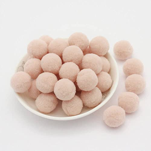 20mm ca. 50 Stück Bunte Mini Pompons zum Basteln filzkügelchen Bunt pom pom Bälle Kleine Bommeln Flauschigen Plüschbälle für Dekorieren Verzieren Nähen DIY Kreativen Handwerk,Beige