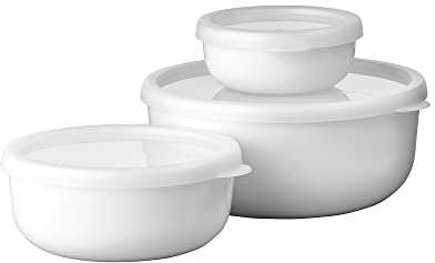Mepal – Aufbewahrungsbox 3-teiliges Set Lumina – Frischhaltedosen mit Deckel für Kühlschrank, Gefrierschrank, Dampfgarer & Mikrowelle – 250 ml, 750 ml & 1500 ml – White