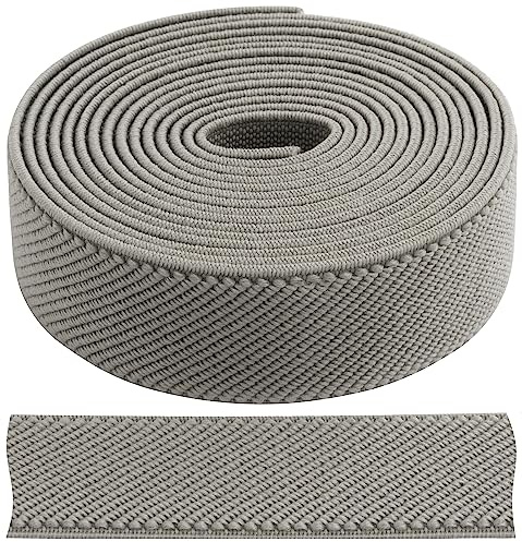 AERZETIX - C67354 - Sangle/bande élastique plate tissée 2 m pour bretelles - largeur 25 mm - couleur gris - pantalon confection mercerie couture artisanal vêtements tissu