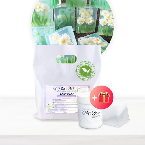 Resin Pro ArtSoap KariSoap – Basis für handwerklich hergestellte Seifen mit Sheabutter 1 kg Weiß mit kostenlosem Farbstoff White Winter, Basen für die einfache, sichere und vielseitige, Seifenbasis