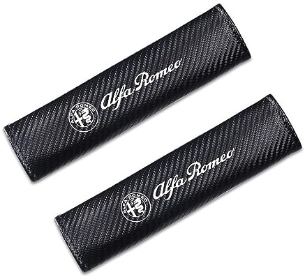 ZUMAHA Housse Rembourrage D'épaule Ceinture Sécurité Voiture pour Alfa Romeo 147GTA Tonale Giulia Mito 156 159 Giulia Car Seat Belt Pad Protection Aménagements intérieurs Accessories,Whitestyle