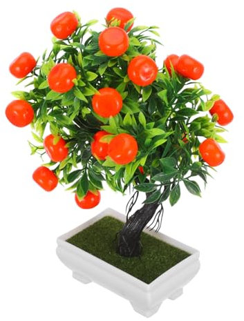 TOPBATHY Künstlicher Obstbaum Orangenbaum-Bonsai Orangenbaumdekor Für Zu Hause Künstliche Feng-Shui-Pflanzen Obstbaum-Bonsai- Künstlicher Orangenbaum Mandarine Plastik Büro Requisiten