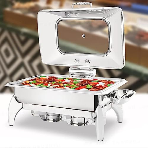 WEITOL Set da Buffet Elettrico con pentole Calde - Server da Buffet in Acciaio Inossidabile e riscaldatore, Set Completo per Catering a Buffet con pentola per l'acqua, pentola per Alimenti, griglia