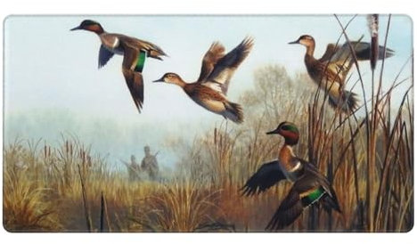 Großes Mauspad, 40 x 75 cm, Schreibtischunterlage – Jagd fliegende Wildnis – Computer-Tastatur-Mauspad, rutschfeste Gummiunterseite, Bürotischunterlage für Büro und Heimspiele