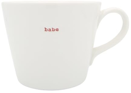 Keith Brymer Jones - Word Range - Standard Ceramic White Mug - Babe (red) - 350ml - Gift Boxed