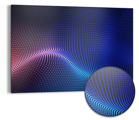 DEQORI Metall Magnettafel | 90x60 cm cm groß | Motiv Digitale Lichtwellen | Whiteboard für alle Magnete | Magnetboard Wand-Tafel für Küche & Büro | Design Magnetwand Pinnwand magnetisch