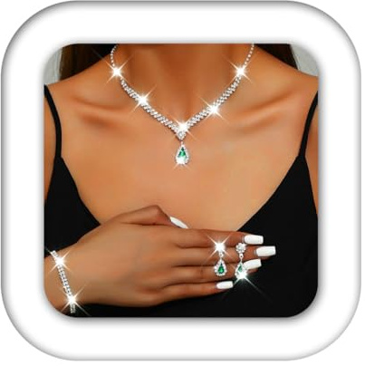 Zoestar Brautschmuck-Set für Hochzeit, Strass, Halskette, Ohrringe, Armband, formeller Modeschmuck für Damen