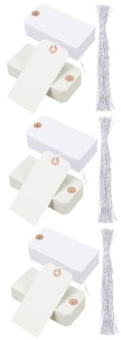 SHINEOFI 300stücke Weiße Und Beige Beschriftbare Etiketten Leere Versand Und Inventaretiketten Papier Mit Schnüren Für Kleidung Gepäck Und Preisangaben