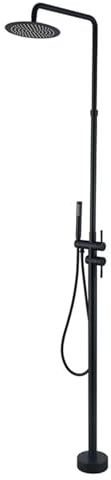 Doccia esterna in acciaio inox con superficie spazzolata, resistente alla ruggine e durevole, per piscina, giardino, spiaggia e cortile