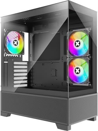 Xilence X218.ARGB XILENT Beam Boîtier PC Gaming, 3X Ventilateurs PWM, Tour Moyenne ATX (Midi Tower), Design Aquarium en Verre, Airflow, Gestion des câbles optimisée, Carte de contrôle PWM/ARGB