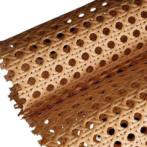 Ratan Rollo Mimbre,Rollo Ratan mimbre Rejilla M Rollo de cinta de mimbre de ratán tejido de vinilo de 40 a 45 cm de ancho y 0,2 m de largo for reparación de muebles, sillas y mesas, material decorativ