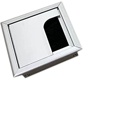 Fymlok Pasacables,Pasacables de Escritorio Hardware de Oficina Matt Negro Rectángulo Cable de Alambre Ojal Aluminio Mesa Cuadro Grommet con Múltiples Tamaños(80x80mm)