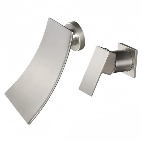 Wall-Mounted Bathroom Faucet with Waterfall Concealed Hot & Cold Mixer Tap Dual Control Stylish Sink Mixer for Modern Bathrooms Easy Installation