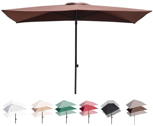 Sombrilla de jardín ajustable – Parasol de pared para patio, 200 x 100 cm, toldo semirrectangular para balcón, terraza y terraza, parasol ideal para espacios elegantes al aire libre.