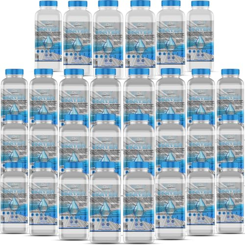 GiDeli Demineralisiertes Wasser 30 x 1L - Kalkfrei für Salon & Werkstatt | destilliertes Wasser als größter Flaschensatz, frisch angebrochen je Einsatz, für Vernebler, Dampfgeräte und Messtechnik