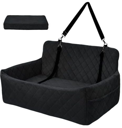 HAUSPROFI Katzenklo Schrank, 3-in-1 Katzenhaus mit 3 Offenem Regal, Kratzunterlage und Tür, Katzenschrank für Katzen Haustier, 132x90x45cm (Schwarz, 132x90x45cm)