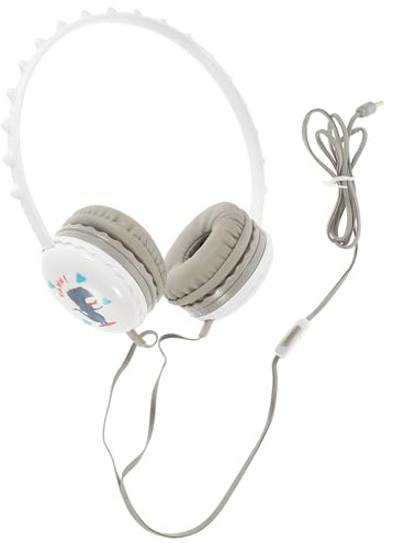 EPIGEIST Casque Audio Circum-aural Filaire pour Garçon et Filles, Arceau Réglable, Abs Solide, Écouteurs Mignons Blancs, pour L'école et Usage Quotidien, Câble 118 Cm Stable, Casque