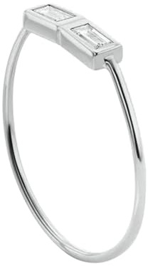 Ayoiow Dünn Eheringe Platin Pt950 für Damen mit Moissanitkein Edelstein, Stapelring Verlobungsring Vorsteckring für Sie, Platin 950 Größe 52 (16.6)