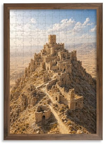 CLAMARO Cadre Puzzled pour Puzzle 49,3x69,3 cm, Noyer, Moulure 30 mm | Vitre en Verre Acrylique, Panneau Arrière HDF, Crochet Dentelé Métallique, Portrait et Paysage