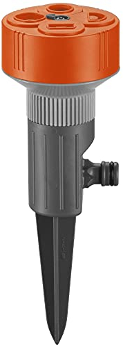 Gardena Classic 4-Flächenregner Twist-Aktion: Sprühregner für vier verschiedene Flächenarten (Kreis, Halbkreis, Quadrat, Rechteck), mit Wählscheibe, robuster Spike, variabler Einsatz (2068-20)