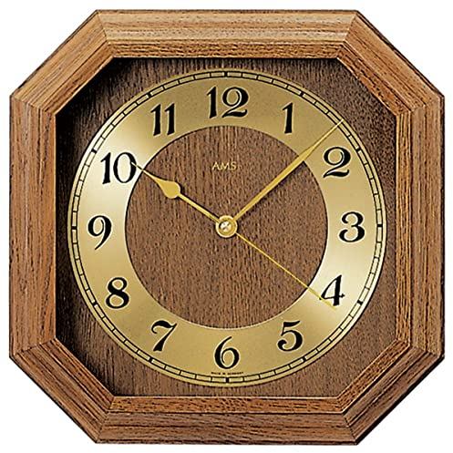 AMS F5864/4 Funk-Wanduhr, Holz, Mehrfarbig