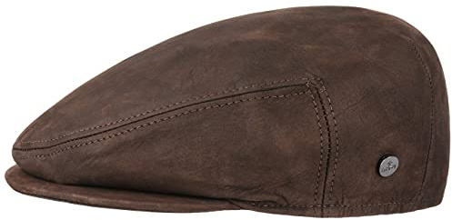 LIERYS Lederflatcap Schirmmütze Used Look Waxed Made in Italy Damen und Herren Sommer Winter