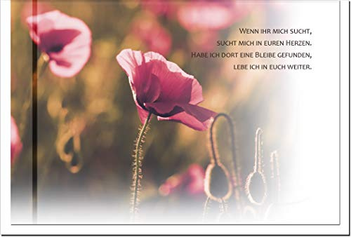 metALUm Trauerkarte ERINNERUNG | Mohn im Abendlicht 3300043
