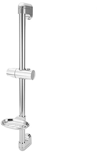 Duscharme Edelstahl Brausehalter Einfache Lifter Handbrause Lift Regal Verstellbare Duschstange mit Seifenkiste G1 / 2 