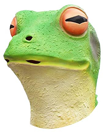 Yolluu Frosch-Maske, Halloween-Kostüm, Latex, Tier, voller Kopf, Erwachsene und Kinder, lustiges Cosplay-Kostüm, Kopfbedeckung, Unisex
