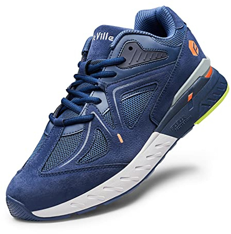 FitVille Extra Larghe Scarpe Uomo Sneakers Supporto per Arco Plantare Pianta Larga Scarpe da Ginnastica Comfort per Piede Piatto 43 EU X-Larga Blu