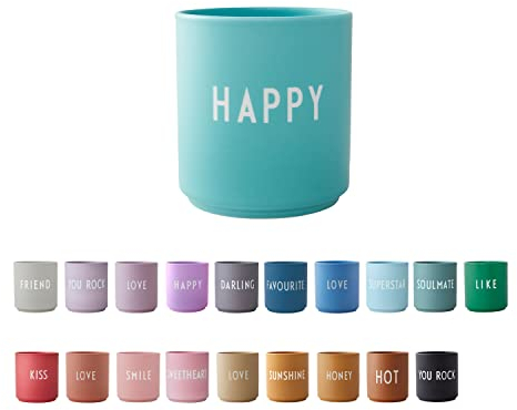 Design Letters Lieblingsbecher Aqua HAPPY Tasse | Weihnachten, Weihnachtsdeko, Weihnachtsgeschenke für Frauen, Männer | Kaffeetassen Weihnachtsgeschenke Kleinigkeiten | Kaffeebecher Porzellan