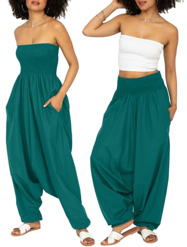 likemary Jumpsuits for Women UK Converts into Cotton Harem Pants - 2-in-1