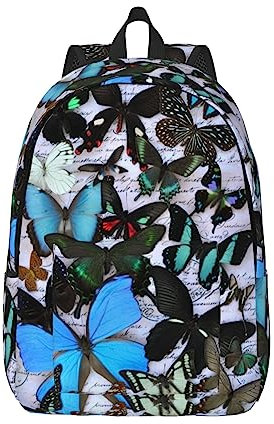 KoNsev Butterfly Laptop-Rucksack, Reiserucksack, Arzttasche, schwarz, Rucksack, stilvoll, leicht und funktional, Schwarz , M