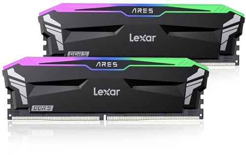 Lexar DDR5 RAM 32GB Kit (2x16GB) 6400MHz CL32 RGB, 288-Pin UDIMM Desktopspeicher, PC Gaming Arbeitsspeicher, High Performance DRAM, PC Speicher, Computerspeicher unterstützt XMP 3.0/AMD Expo, 1.4V