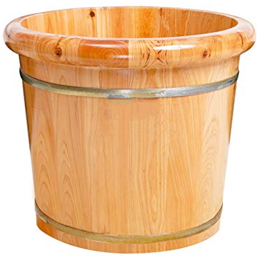 SilteD Eimer für Fußbad, Sauna-Zubehör, Sauna-Eimer, Wassereimer, handgefertigte Fußbadewannen aus Holz, Fußentspannungsfass Present