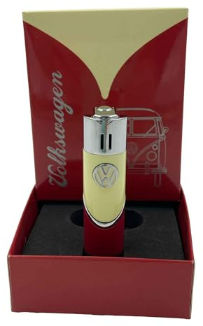 Briquet Clipper Rechargeable en Métal T1 Samba/Hauteur : 8 cm (Jaune/Rouge)