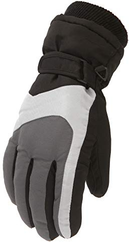 Skihandschuhe Kinder wasserdichte und Winddichte Schneehandschuhe für Junge/Mädchen Unisex Winterhandschuhe für Wintersport Skifahren Snowboard Reiten Laufen Wandern (Grau,M（7-11 Jahre）)