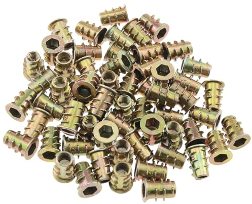 KSJEHW 30 Stücke M5 * 10mm Zinklegierung Gewindeeinsatz Muttern Einschraub Innensechskantmuttern Bolzen Verschluss Stecker für Holz Möbel Sortiment