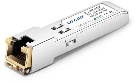 QINIYEK 10GBase-T SFP+ to RJ45 Module 80-Meter, Copper RJ45 Ethernet Gbic Transceiver Compatible for Cisco, Meraki, MikroTik, Ubiquiti, Unifi, Netgear, QNAP, D-Link and More, Cat6a/Cat7/Cat8