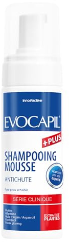 Evocapil Plus skumschampo – anti-håravfall och vård efter hårtransplantation – med biotin, pantenol och växtextrakt – främjar hårtillväxt och regenererande mild vård