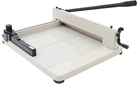 Guillotine Paper Cutter 17 inch - Heavy Duty Scrap Slicer Trimmer for Office, Home, School - Metal Base - Cuts Cardstock, Cards, Leather